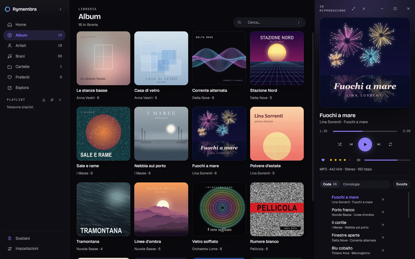 Das Album-Raster mit dem Skin Plain